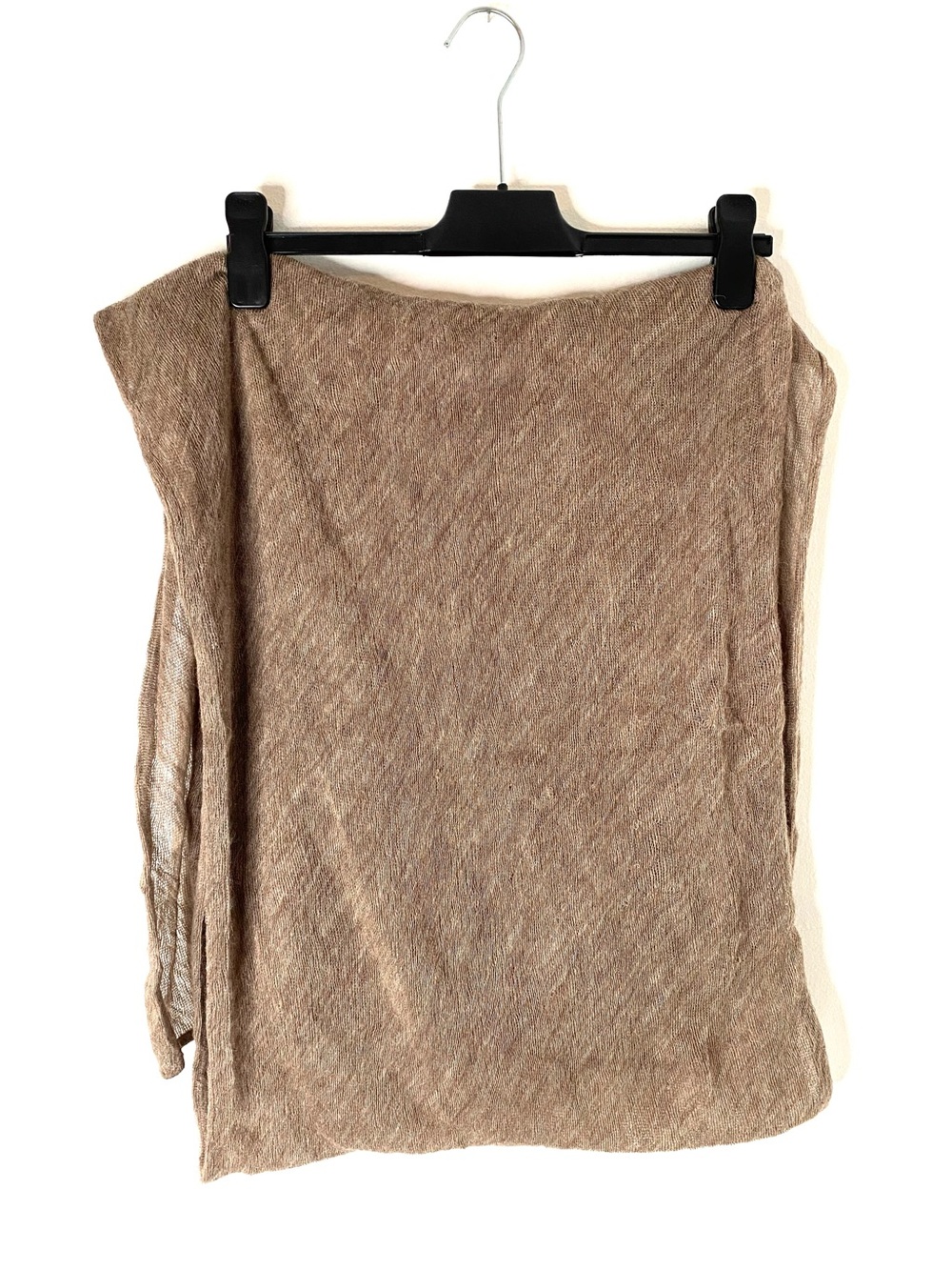 Eileen Fisher Alpaca Merino Wool Taupe Oversized Scarf Wrap